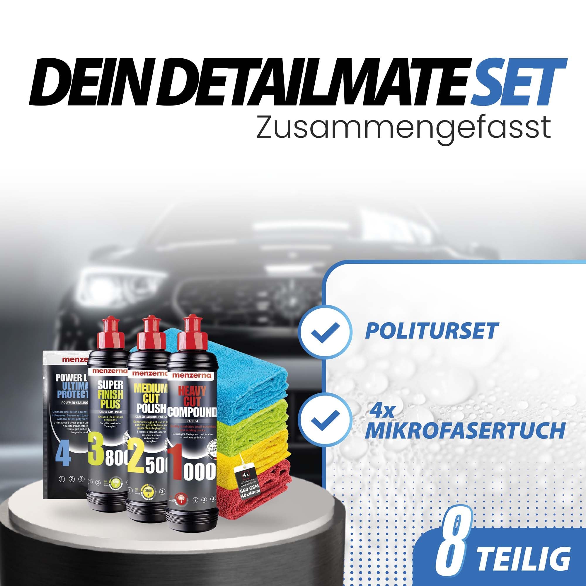 Detailmate Menzerna Polijstset Voor De Auto, Heavy Cut Compound 1000