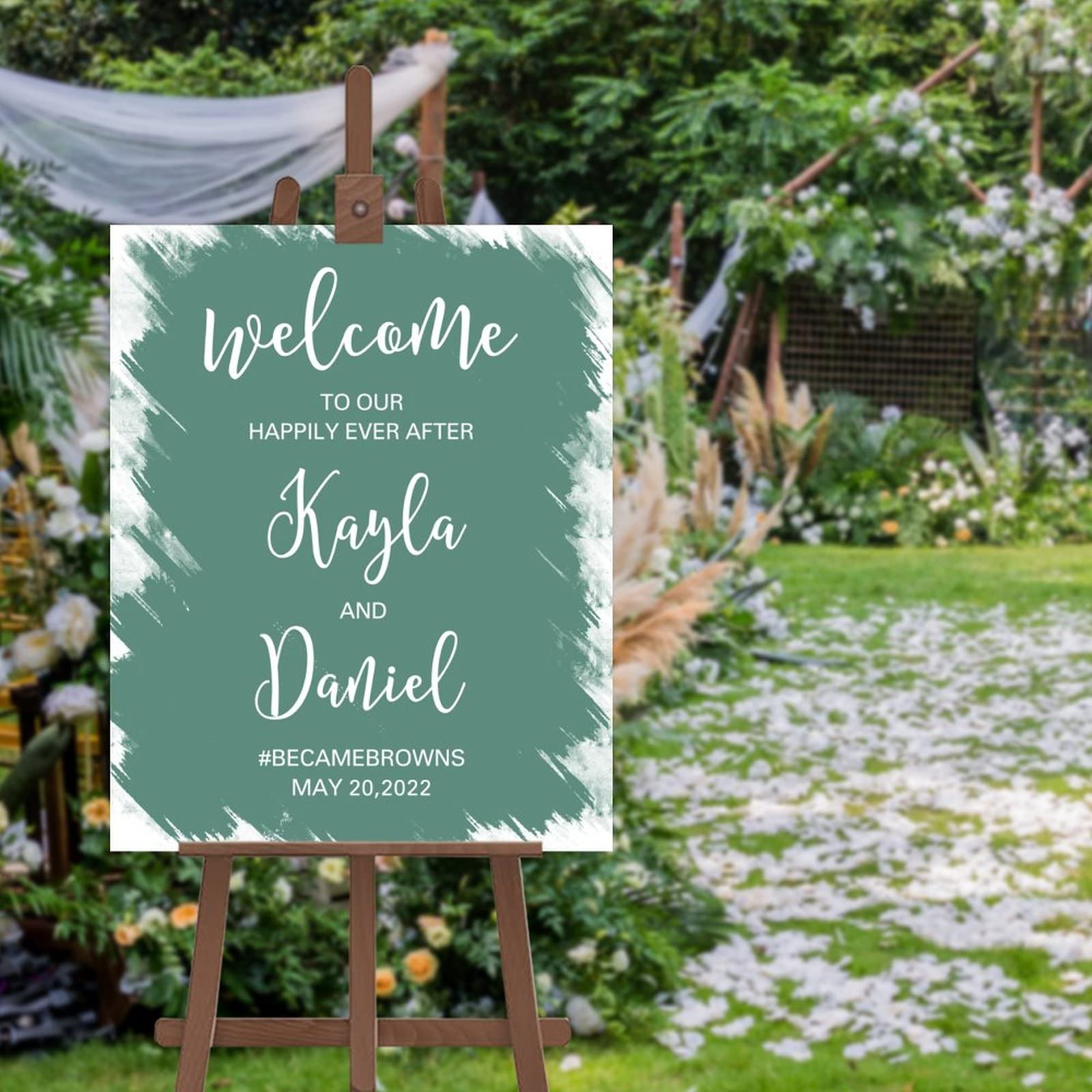 Panneau de mariage personnalisé Welcome to Our Happily Ever After pour célébrer votre amour