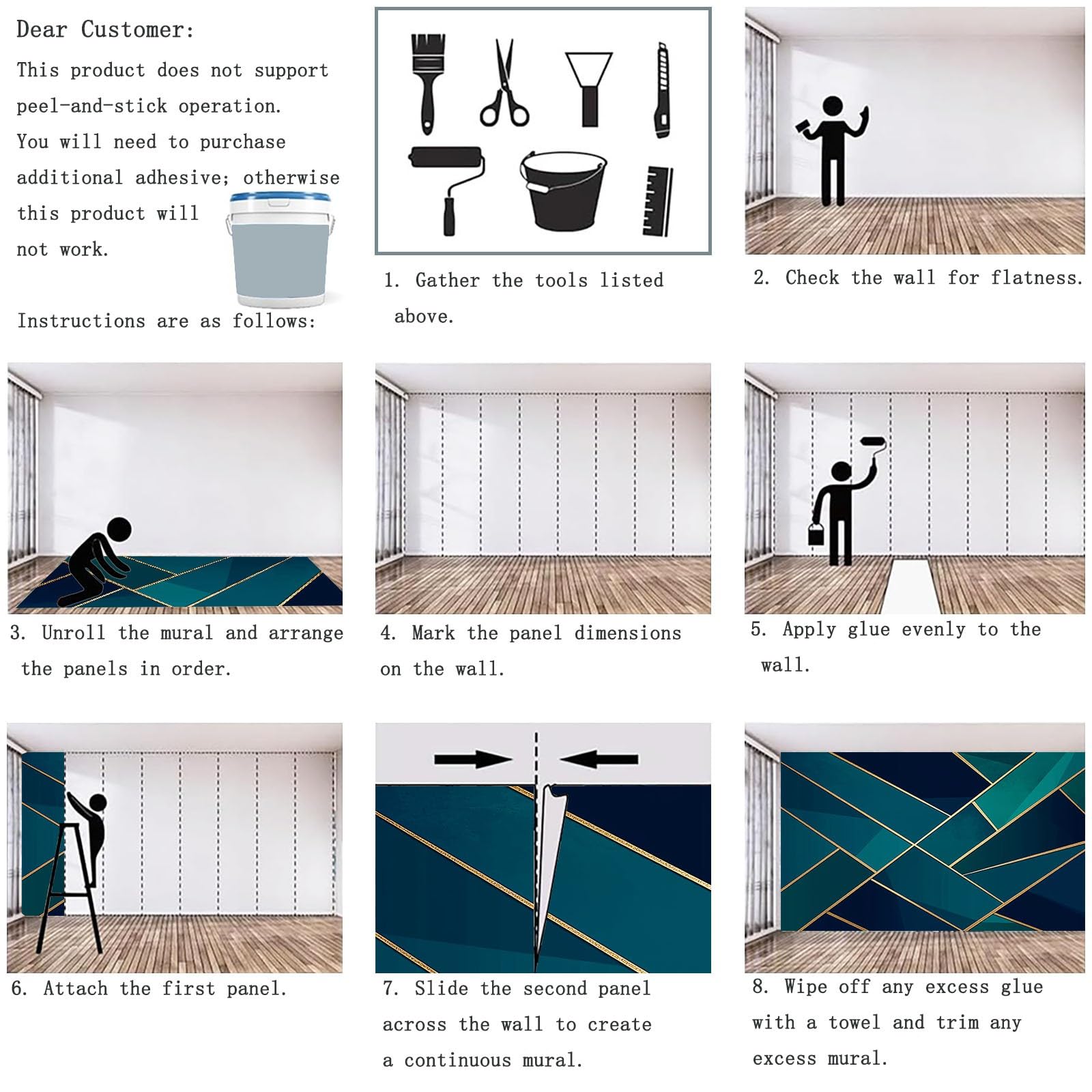 Tapeta abstrakcyjna i elegancka geometria 400 x 280 cm, plakat ze zdjęciami tapeta dekoracja ścienna salon sypialnia pokój dziecięcy, ciemnobłękitny granatowy