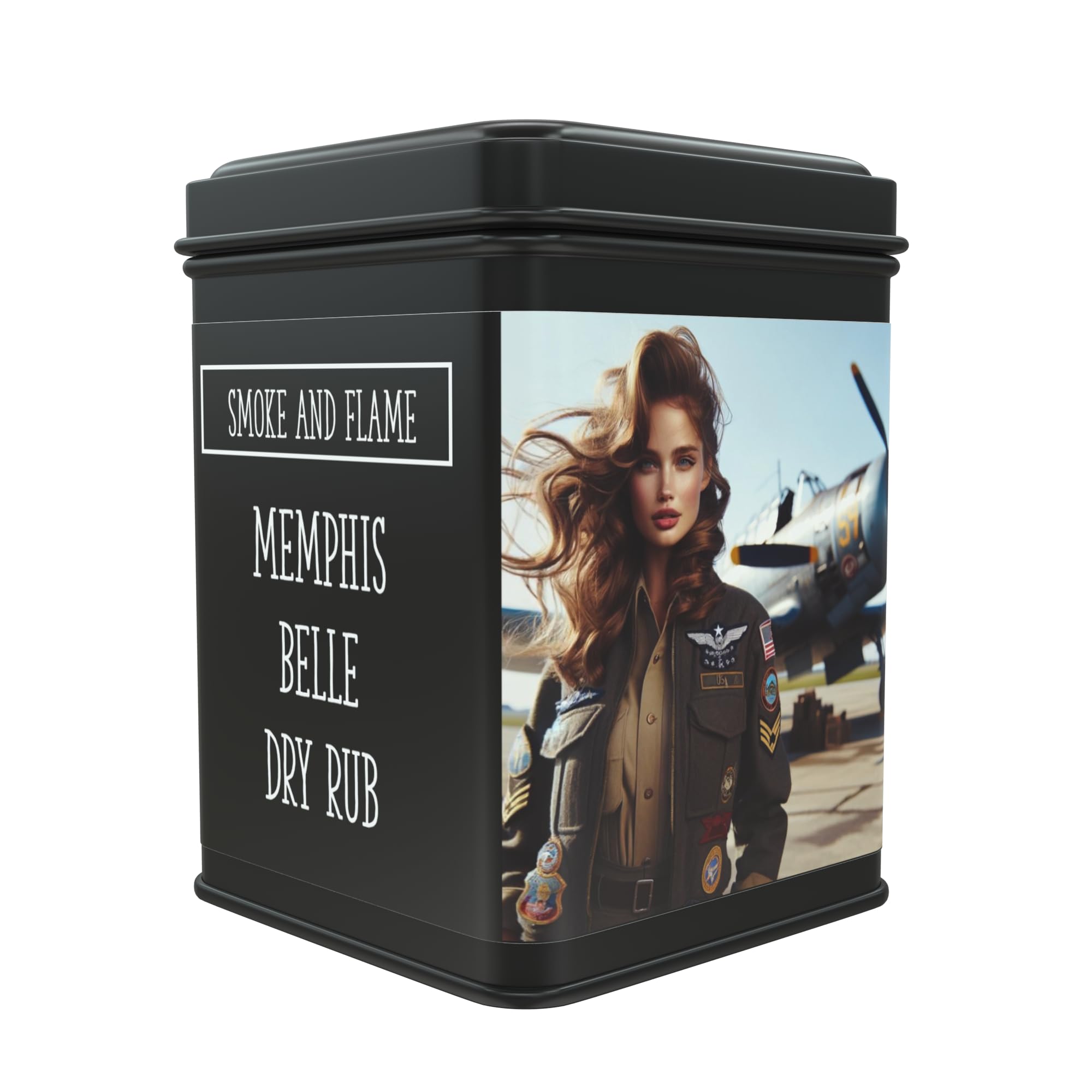 Memphis Belle Barbecue Dry Rub 200g BBQ Spice Blend Seasoning - Smoke and Flame | Large 200g Tin barbecue Pork Chicken Beef Fish Wet Marinade