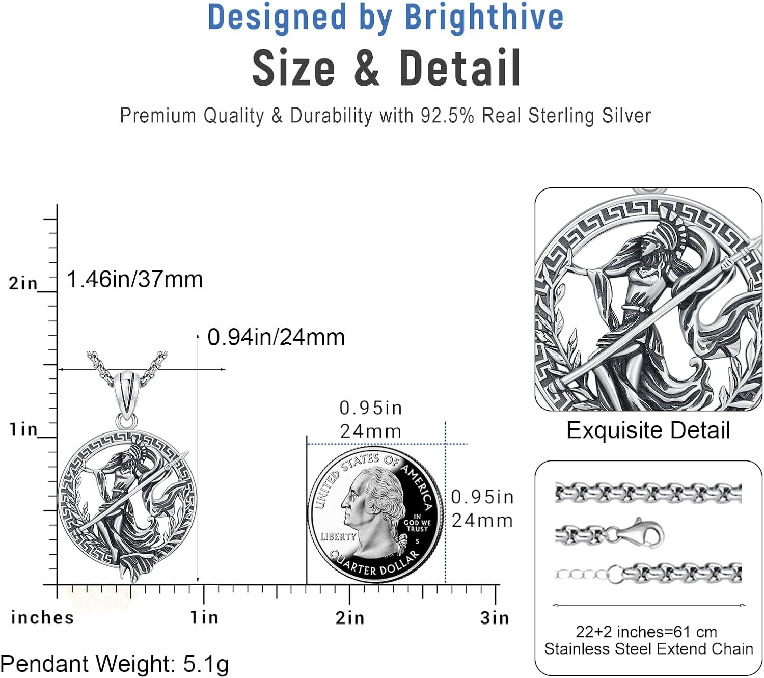 Mythology & Mysticism Necklace 925 Sterling Silver Jewelry Medusa Athena Lilith Hecate Tetragrammaton Celtic Knot Witches Knot Pendant Necklaces Vintage Amulet Goddess of Witches Gifts for Women Men - Image 6