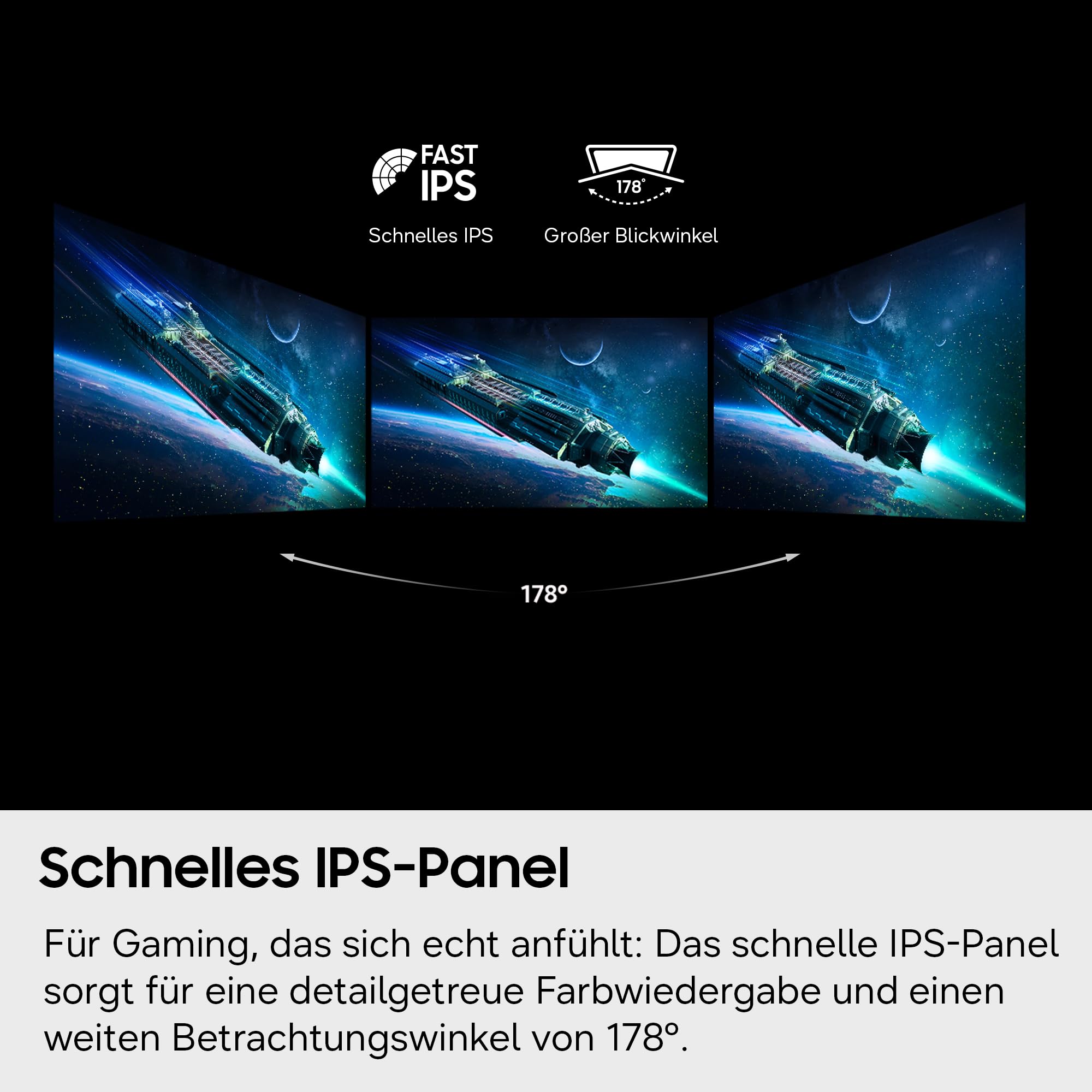 Samsung 27 Zoll Odyssey G70F Gaming Monitor, PC-Bildschirm mit IPS-Panel, 3.840 x 2.160 Pixel (UHD), 180 Hz (4K)/360 Hz (Full HD), 1 ms (G/G), AMD FreeSync Premium Pro, NVIDIA G-Sync, LS27FG702EUXEN