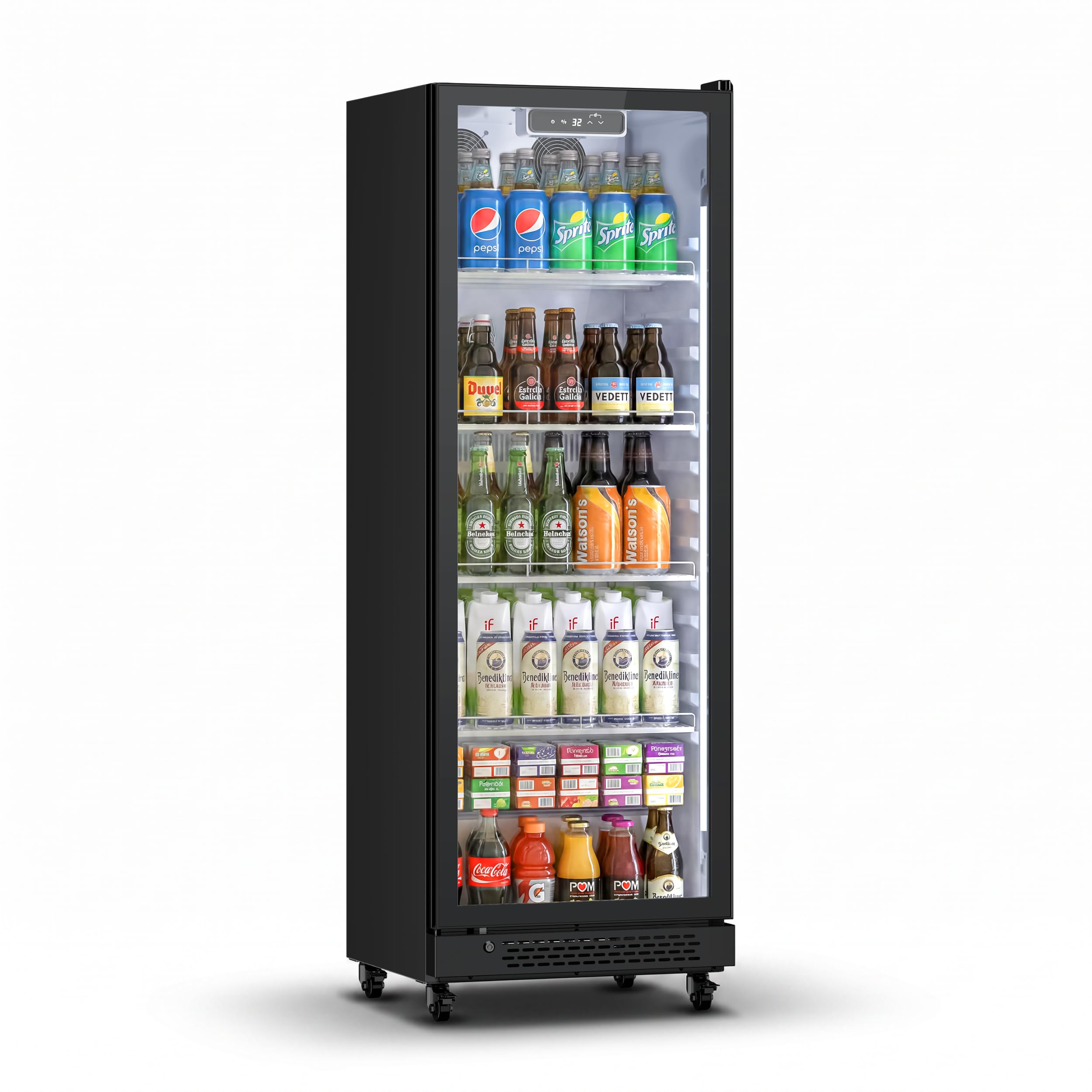 Yeego 10.8 Cu.Ft Commercial Refrigerators with Double-Layer Glass Door