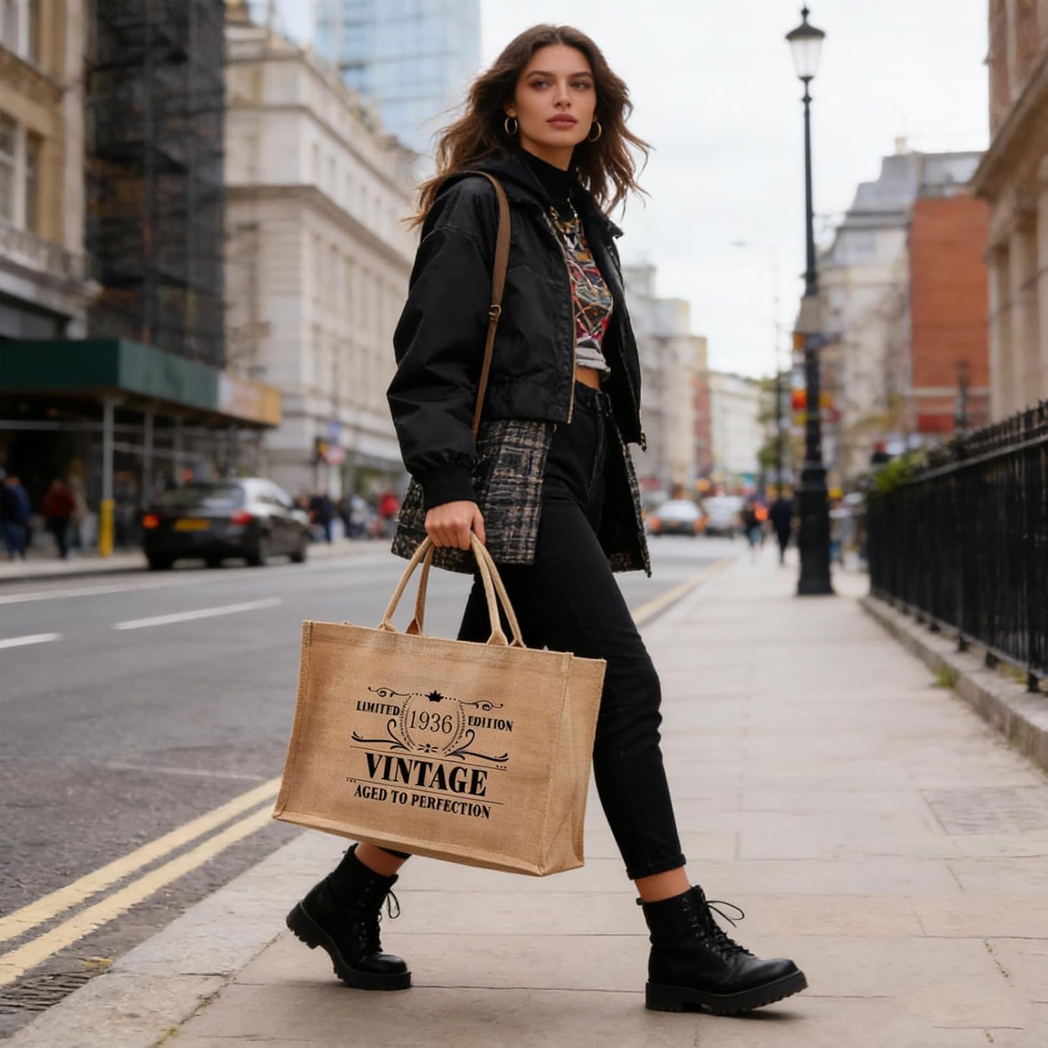 1935 1945 1955 1965 1975 1985 1995 Birthday Gifts for Women, Jute Tote Bags for Teacher, Women, Mom - Image 5