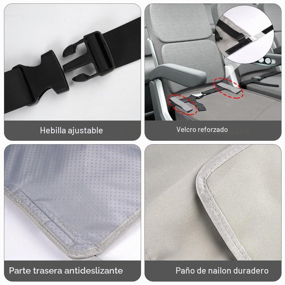 Reposapiés de Avión para Niños, Cama de Avión para Bebé, Extensión de Asiento de Avións, Cama de Viaje de Avións Portátil Plegable, Cuna Avióne Infantil, para Volar, Automóviles, Trenes (Gris)