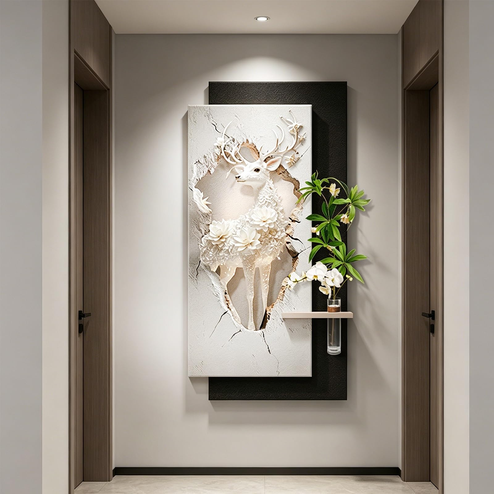 PGZMDTWI 3D Sandstone Wall Art, Textured Relief Decor with LED Light for Living Room Foyer(F,100 * 200CM 9.4 * 78.8IN)
