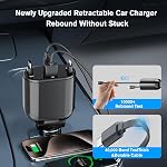 MAGJIEYX Retractable Car Charger Max 62W for Fast Charging iPhone 17/16/15Pro Max Plus,iPad,AirPods, Galaxy,Google, Type-C/Lightning/USB C/USB A Devices with Real QC 3.0 & PD 3.0 Car Adapter