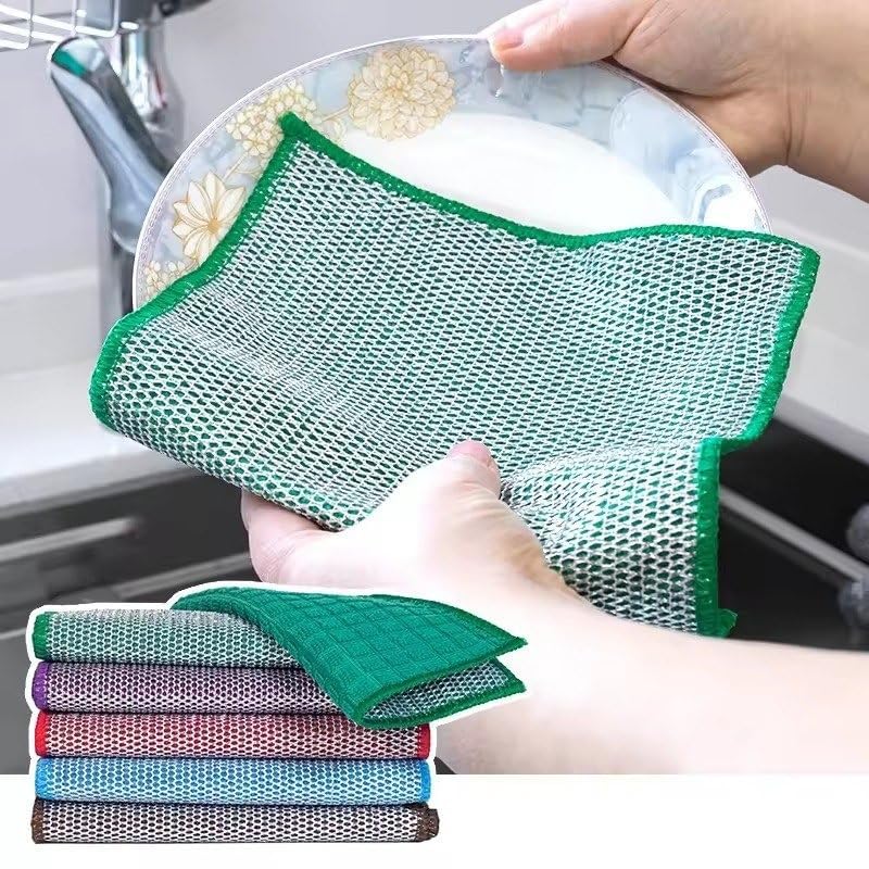 KITSSENTIAL® Double-Sided Microfiber Silver Silk Silver Cloth Kitchen Non-Oil Cleaning Cloths, for Wet and Dry Mesh Microfiber Cleaning Cloth for Metal, Kitchen, Dishes Pack of (10) (B0D8JP53W1) Amazon Price History, Amazon Price Tracker