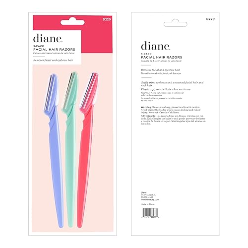 Miniatura 4 de Diane D220 - Cortadora de pelo facial para cejas, maquinilla de afeitar dermaplaning, paquete de 6
