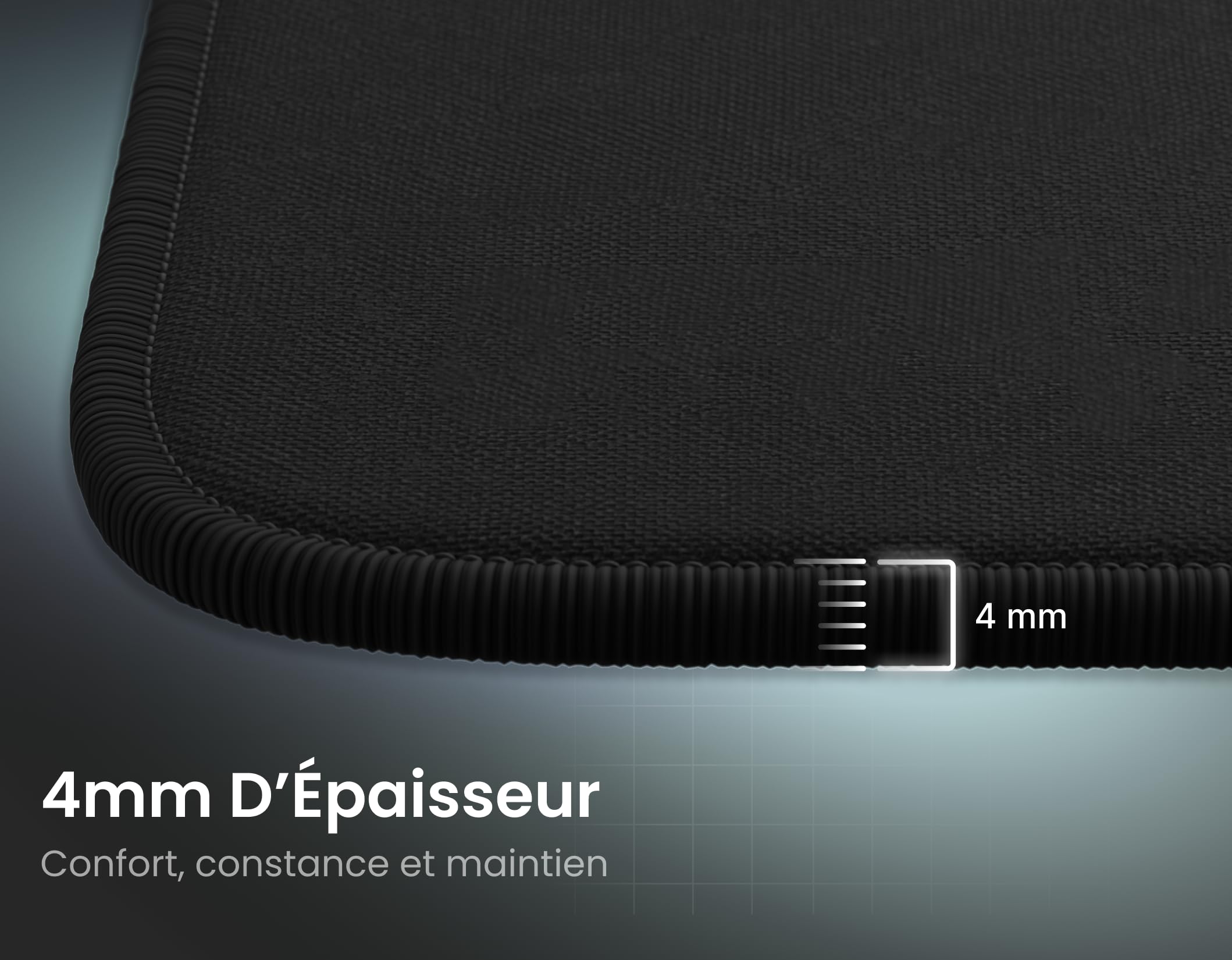 Phantum Quasar - Tapis de Souris Gaming 490x420 mm - Surface en Cloth Haute Performance - Base PORON Japonais Antidérapante - Glisse Rapide (Speed) & Contrôle Précis (Dark)