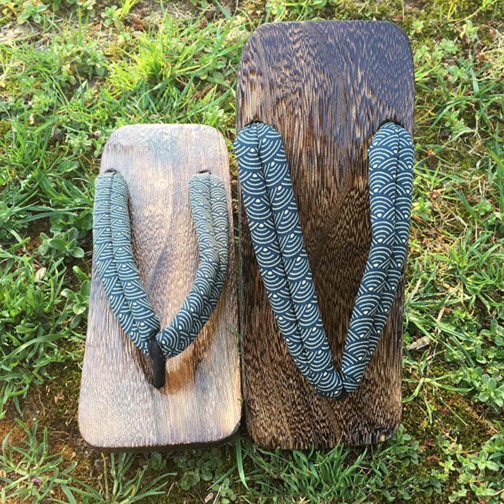 Japoneses Flip Flops Szapatillas de Zuecos de Madera para Hombre,Sandalias Geta Tradicionales Japonesas,Japonés Tradicional Madera Zuecos Tacones Altos(Size:EU 41,Color:Té-E)