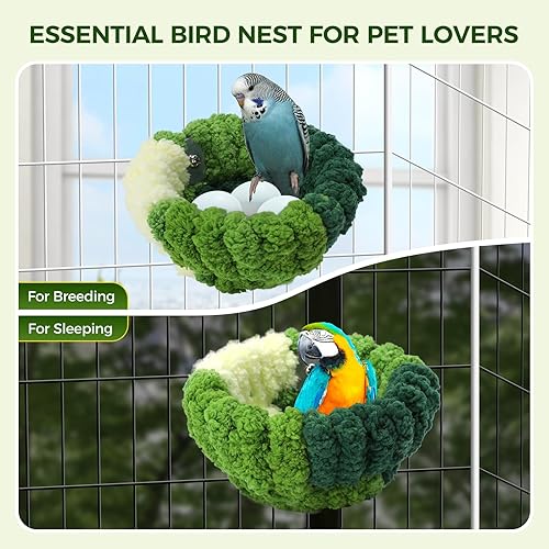 Bird Nest for Cage,Plush Hanging Bird Bed for — alternate angle