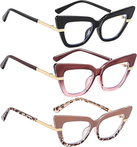 Miniatura 3 de bullabulling Gafas de lectura con bloque de luz azul para mujer, diseño elegante con filtro de rayos UV