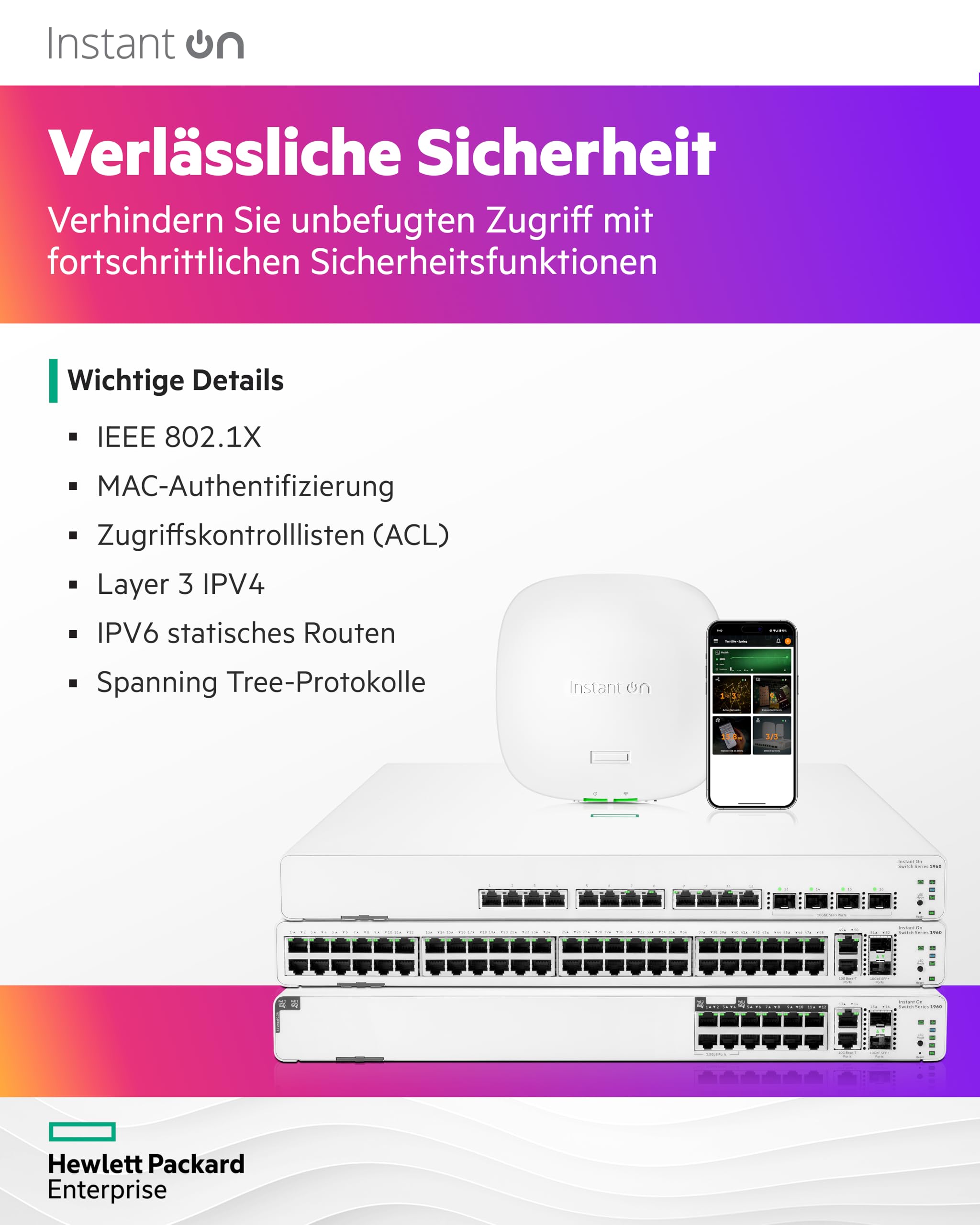 Aruba Instant On 1960 12-portowy mGig Smart Managed Layer 2+ Ethernet Switch z PoE | 8X 1G + 4X 2,5G | 2X 10GBase-T + 2X SFP+ | 8 CL4 + 4 CL6 PoE 480 W | Możliwość układania w stos | Kabel EU