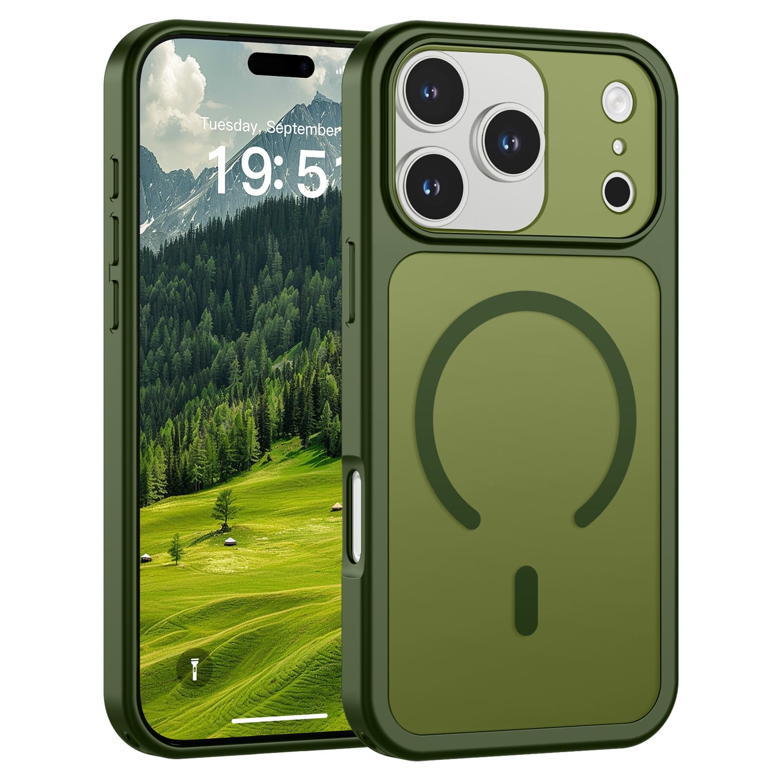 Photo 1 of SUPFINE Magnetic Case for iPhone 17 Pro - Cangling Green