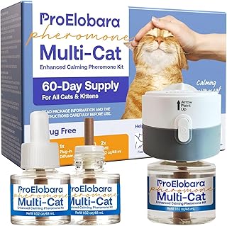 ProElobara Calming Pheromone Diffuser for Cats: Calming Pheromones for Cats, Diffusers for Multiple Cats - Reduces Stress and Anxiety with Calming Pheromones - 60 Days product image