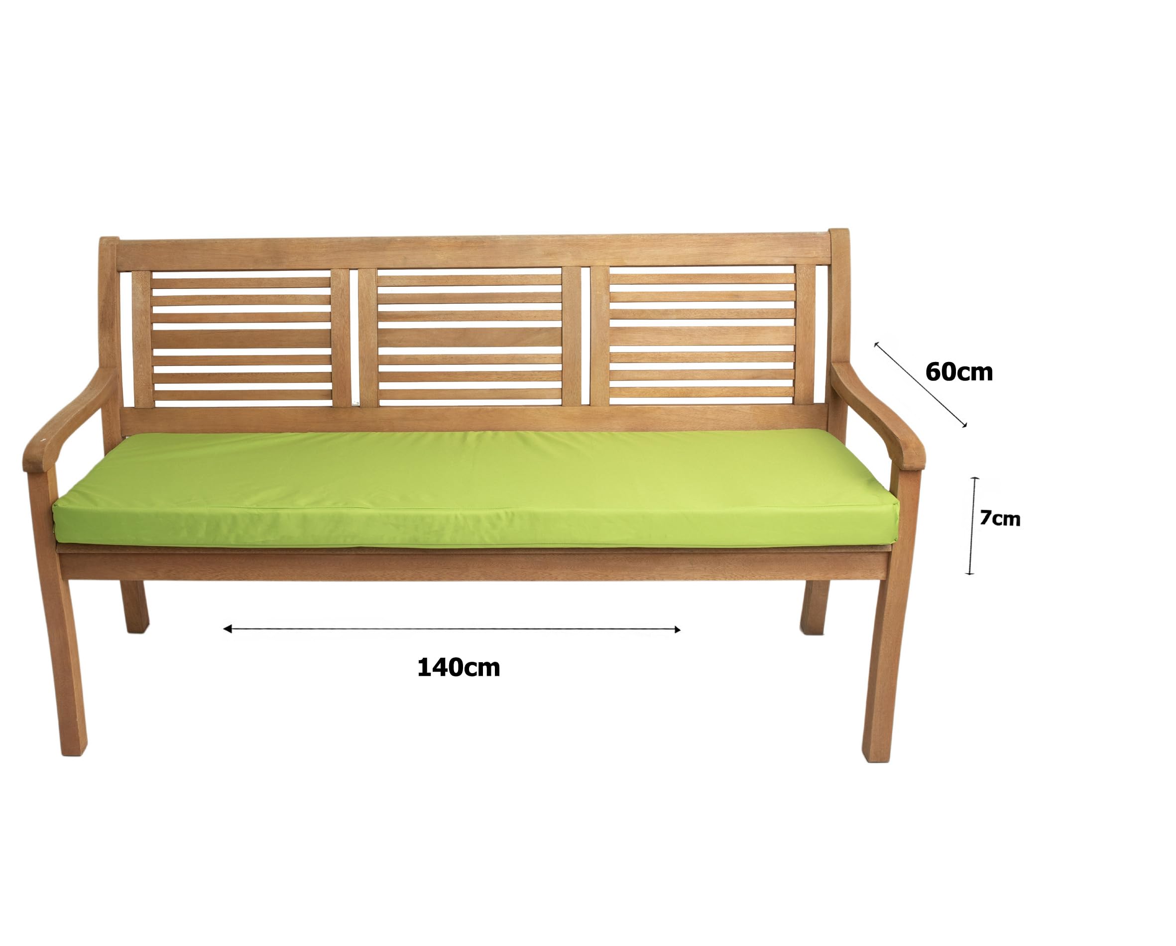 Fodera per cuscino da panca da giardino Fodera per cuscino per altalena da giardino resistente resistente alle intemperie, Fodera molte misure (Lime, Copricuscino 140x60x7cm)