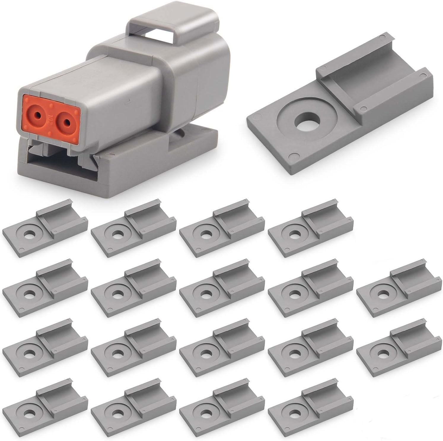ST6354 Deutsch Circular Connectors Accessories Kit,20 pcs Mounting Clips for Deutsch DTM, DTP, DT DTHD Series Size 2/3/4/6/12 Pin Connector with Work in Car Connector Accessory