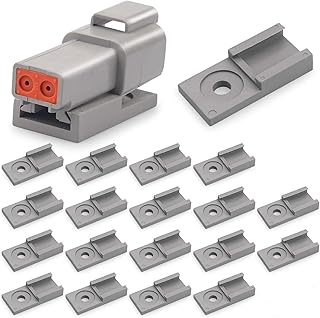 JRready ST6354 Deutsch Circular Connectors Accessories Kit,20 pcs Mounting Clips for Deutsch DTM, DTP, DT DTHD Series Size 2/3/4/6/12 Pin Connector with Work in Car Connector Accessory
