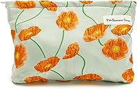 Vista 14 de The Summer Swan Kit de higiene y cuidado de la piel de flores grandes para media jornada, elegante bolso de maquillaje de embrague, negro