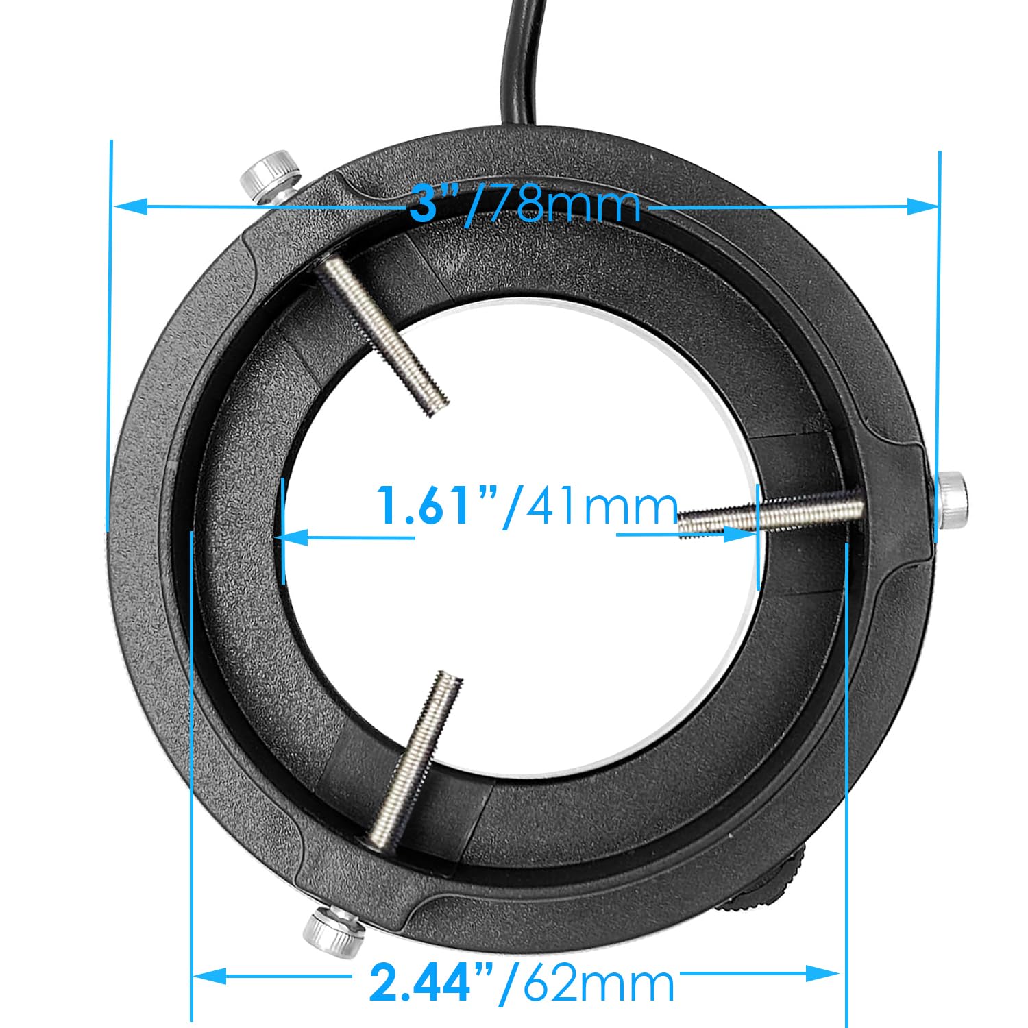 Lichtmikroskop LED Ringbeleuchtung USB Einstellbar LED Ringlicht für Industrie Monokular Fernglas Trinokular Stereo Mikroskop & Kamera (CW WW 96 LED)