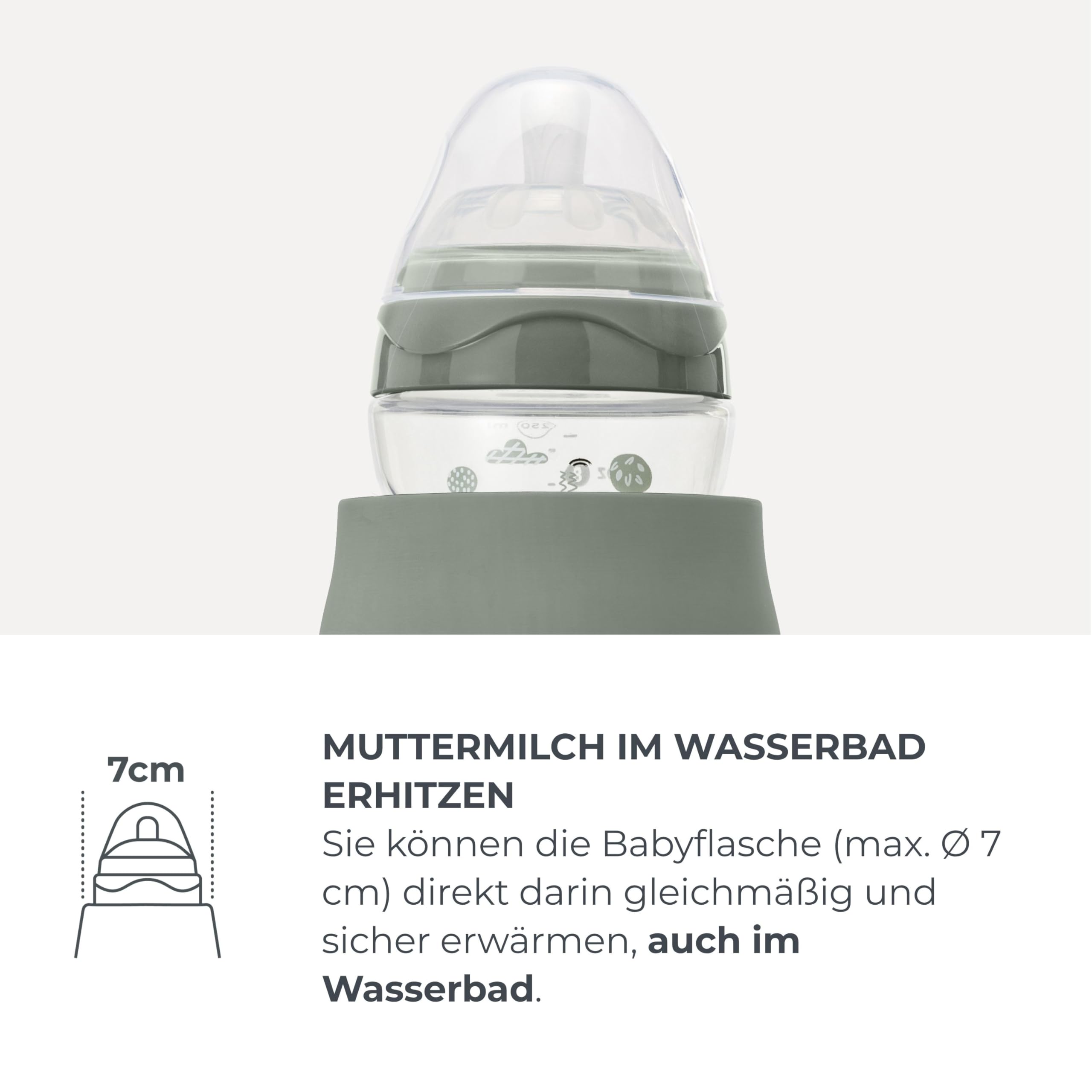 Nuvita 1190 Tragbarer Milchwärmer 500 ml – Kabelloser Flaschenwärmer mit wiederaufladbarem Akku, 3 wählbare Temperaturen 37 °C/55 °C/100 °C, hält bis zu 12 Stunden warm, ideal für Milch und Kräutertee