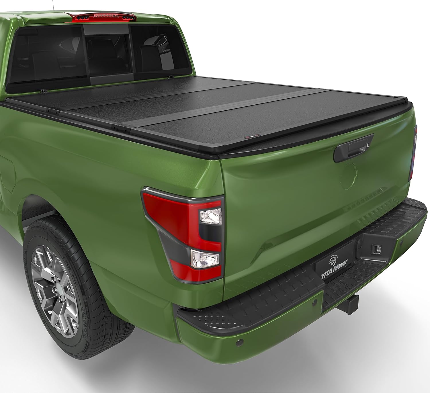 YITAMOTOR FRP Hard Tri Fold Truck Bed Tonneau Cover Fits for Nissan Titan with Utili-Track System 2017 2018 2019 2020 2021 2022 2023 2024, Fleetside 5.5 ft Bed w/o Titan Box