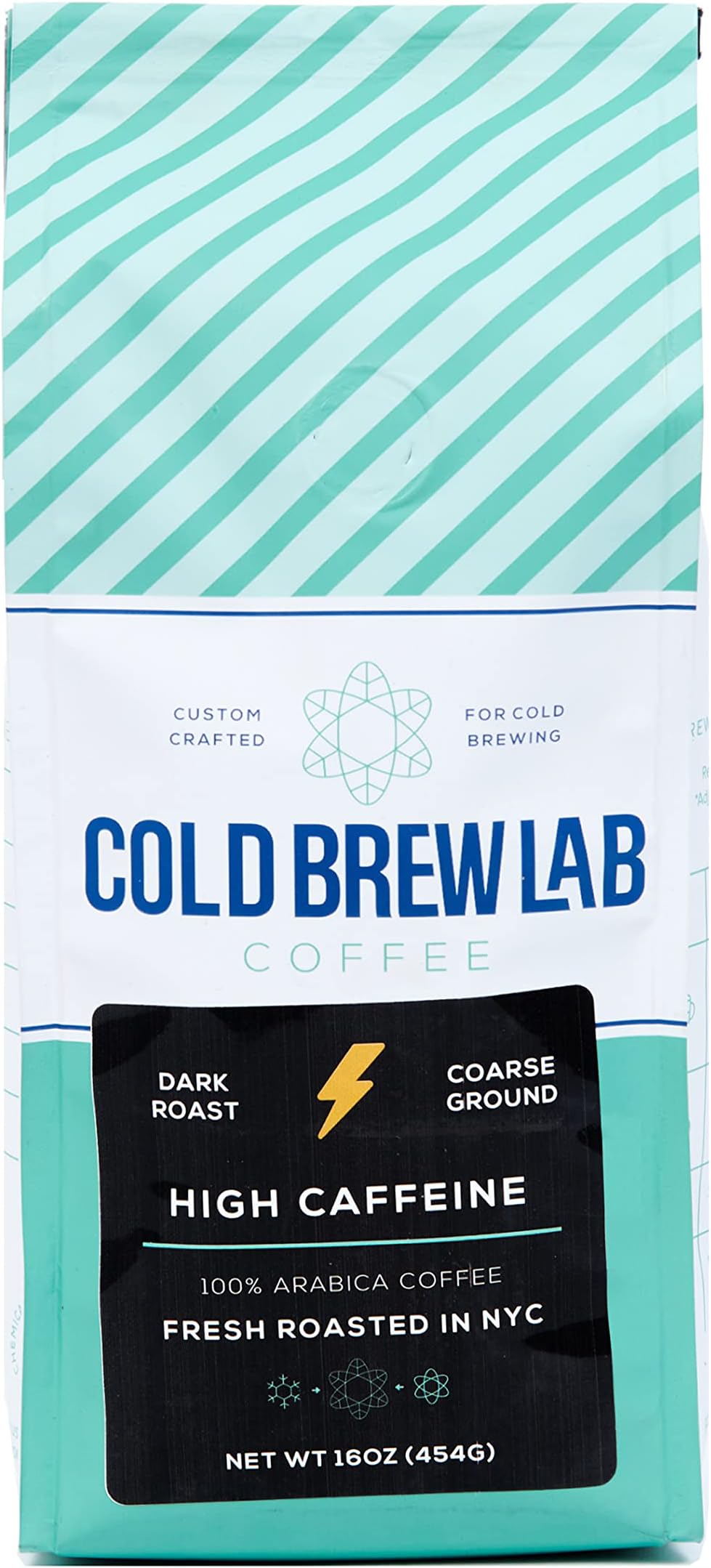 Cold Brew Coarse Ground Coffee, High Caffeine Blend, Dark Roast, 1 LB, Extra Strong