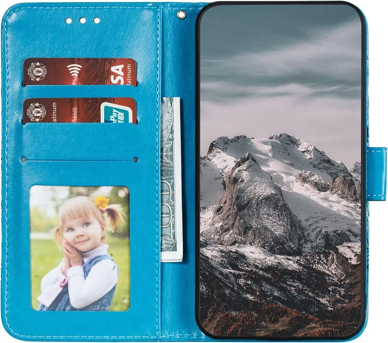 Reevermap For IPhone 16 Case Flip Premium Wallet Phone Case Shockproof PU Leather Owl Tree Embossed Magnet Cover For IPhone 16 With Kickstand Card Holder & 1 Touch Pen Dark Purple - View #10