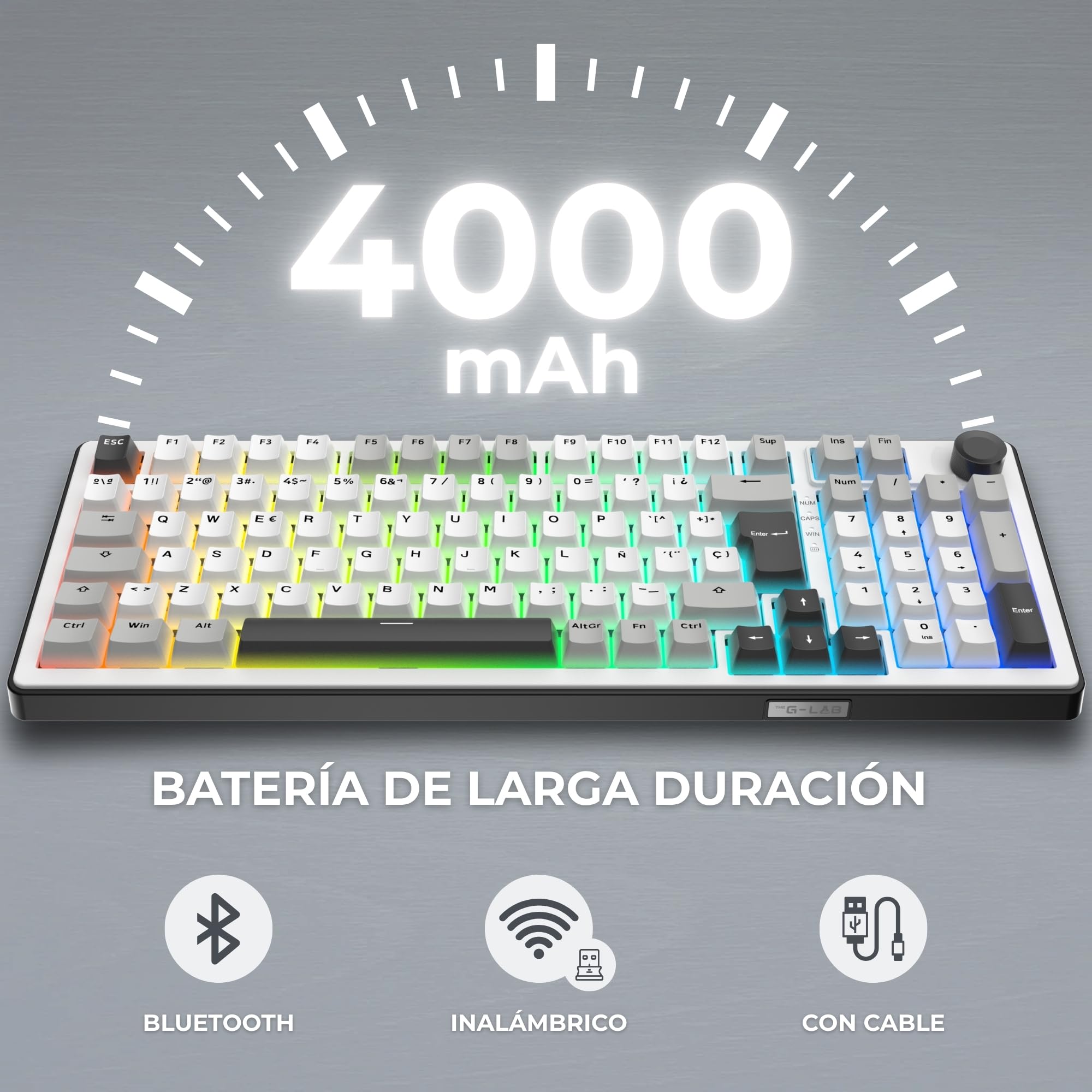 The G-Lab KEYZ Elite 400 WG Clavier Gaming sans Fil, QWERTY Ñ