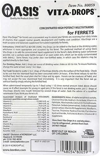 Miniatura 2 de OASIS #80059 Ferret Vita-Drop Vitaminas, 2 onzas