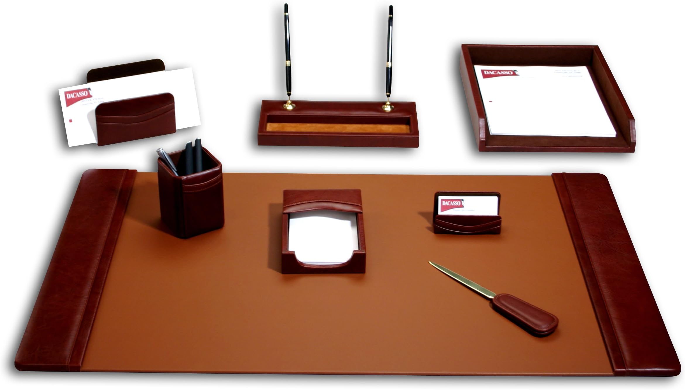 Dacasso Mocha Leather Letter Holder