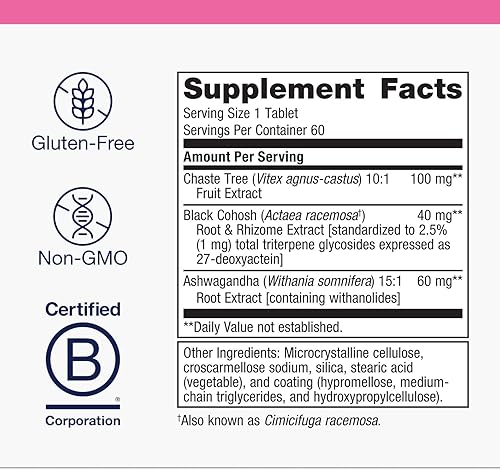 Miniatura 2 de Metagenics Chasteberry Plus - Salud hormonal y reproductiva con Chasteberry, Cohosh Negro y Ashwagandha - Apoya el equilibrio menstrual y