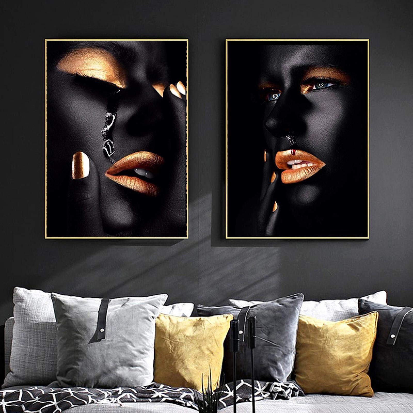 Peinture femmes africaines cubisme abstrait en impression HD sur toile de qualité supérieure