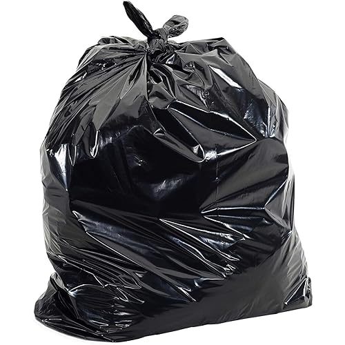 Aluf Plastics 40-45 Gallon 1.5 MIL (eq) Black Heavy Duty Trash Bags - 33" x 47" - Pack of 100 - for Construction, Industrial, Outdoor, & Commercial