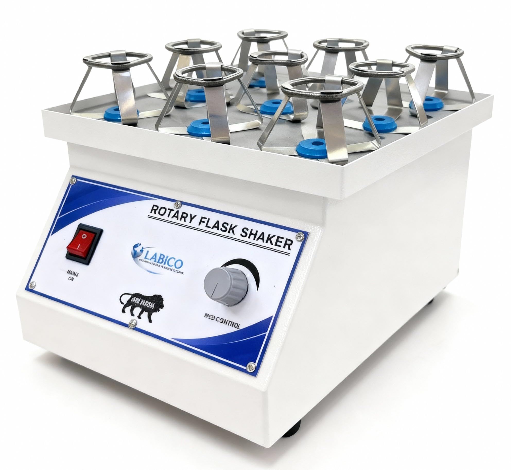 High Durable Rotary Flask Shaker - Adjustable Speed 50-250 RPM - 30x30 cm Platform - Lab Orbital Shaker for Mixing Solutions - Electronic Speed Controller - Ideal for Chemical, Biological & Industrial