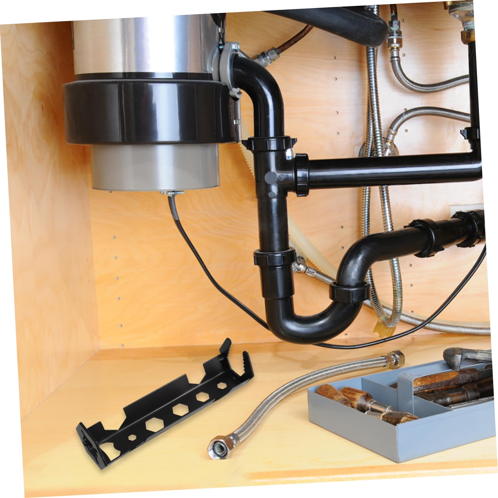 balacoo Multi-functional Iron Wrench Water Pipe Wrench for Bathroom Sink Easy to Use Carry Faucet Repair Spanner