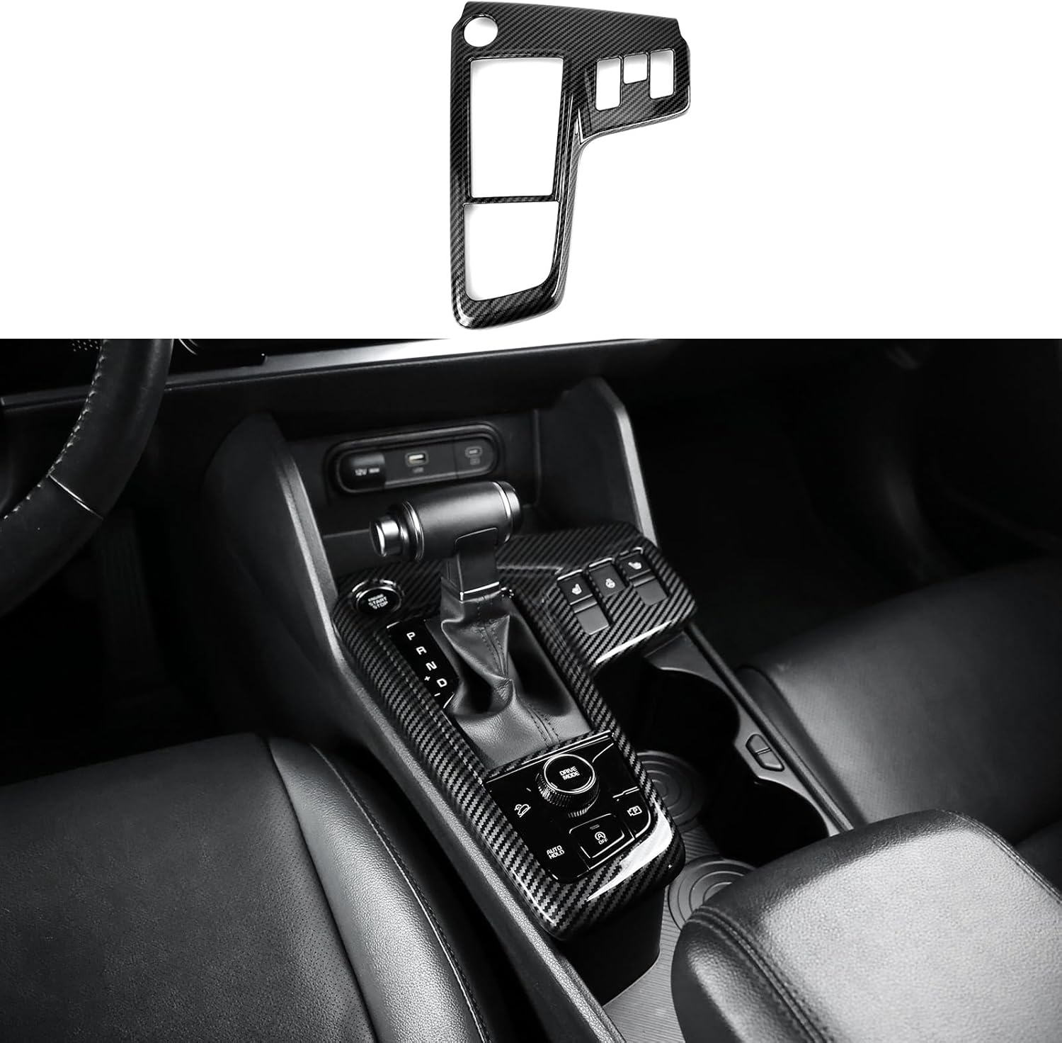 YOUTOOCAR Car Manual Gear Shift Panel Cover Interior Trim Compatible with Kia Sportage 2023-2026 Accessories (Carbon Fiber Pattern)