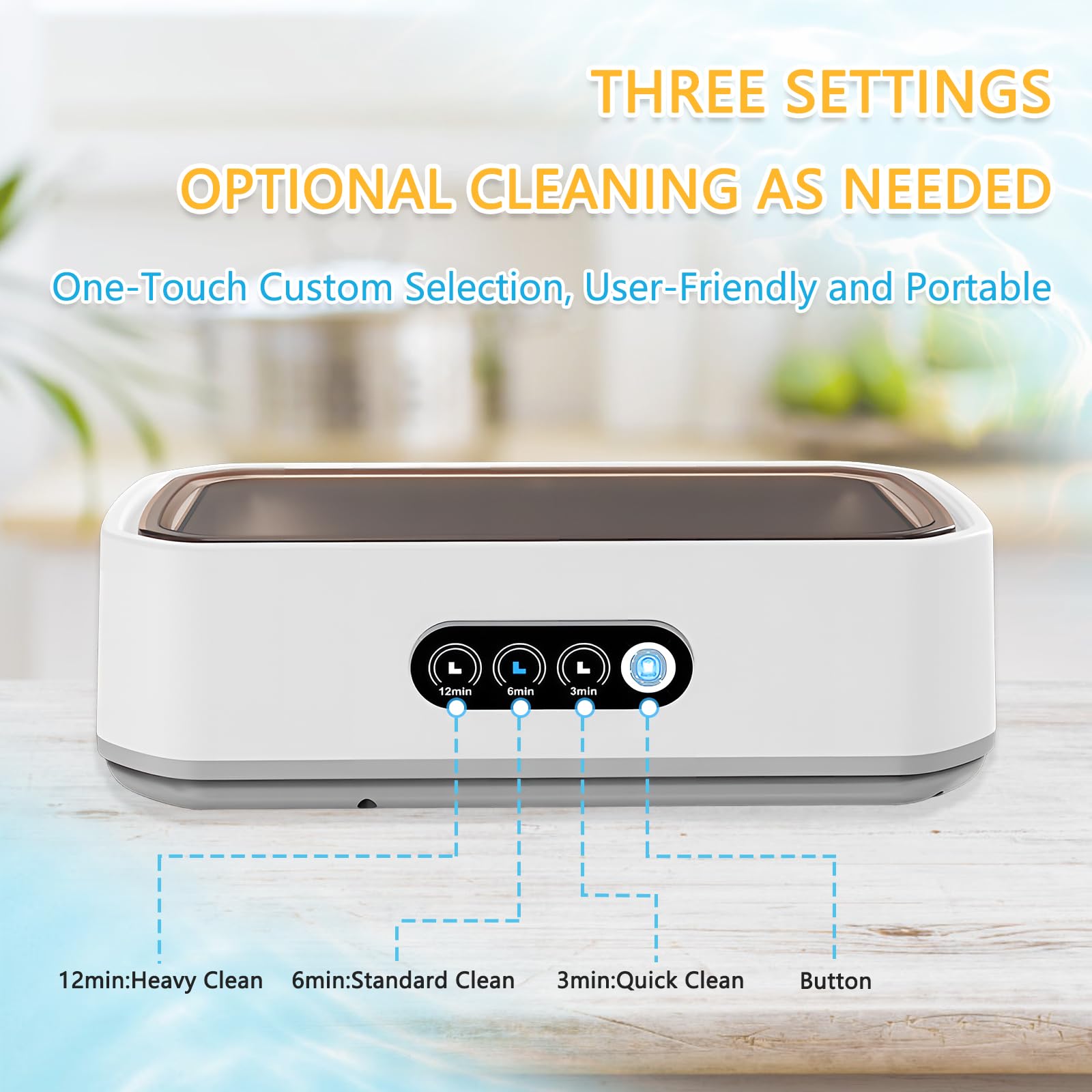 Nettoyeur Ultrasons 650ML Professionnel 49kHz 3 Réglages de Temps Nettoyage en Profondeur 360° Bac en Acier Inox pour Lunettes Bijoux Dentiers Montres Tête de Rasoir