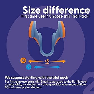 Air Max Nasal Dilators Trial Pack - Anti Snoring Devices - 76% More Airflow for Better Breathing & Against Nasal Congestion - Guaranteed Fit (1x Small & 1x Medium) - Reusable