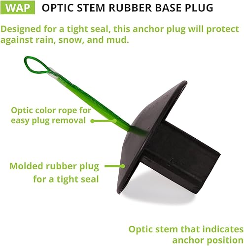 Miniatura 3 de Champion Sports - Enchufe de anclaje de goma negra con vástago óptico y cuerda de fácil visión