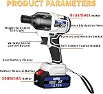 21V 3 en 1 Clé à chocs sans fil Foreuse sans fil Ratchet sans fil tournevis sans fil, 4pcs Des scokets, 12 Perceuses, 1/2" Drive double vitesse Automatic Power Tool avec LED Lumière de travail