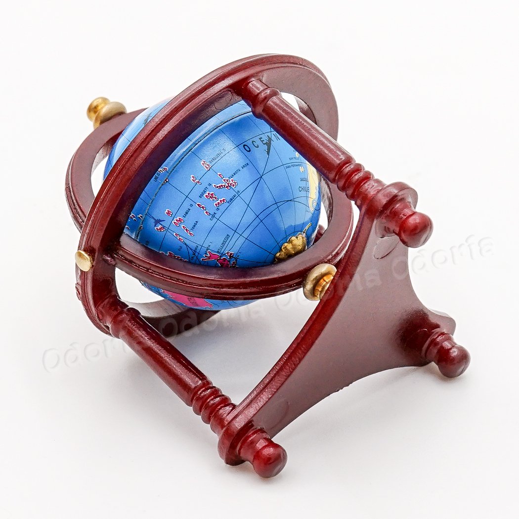 Odoria 1/12 Miniatura Globo Blu con Supporto Legna Casa Delle Bambole