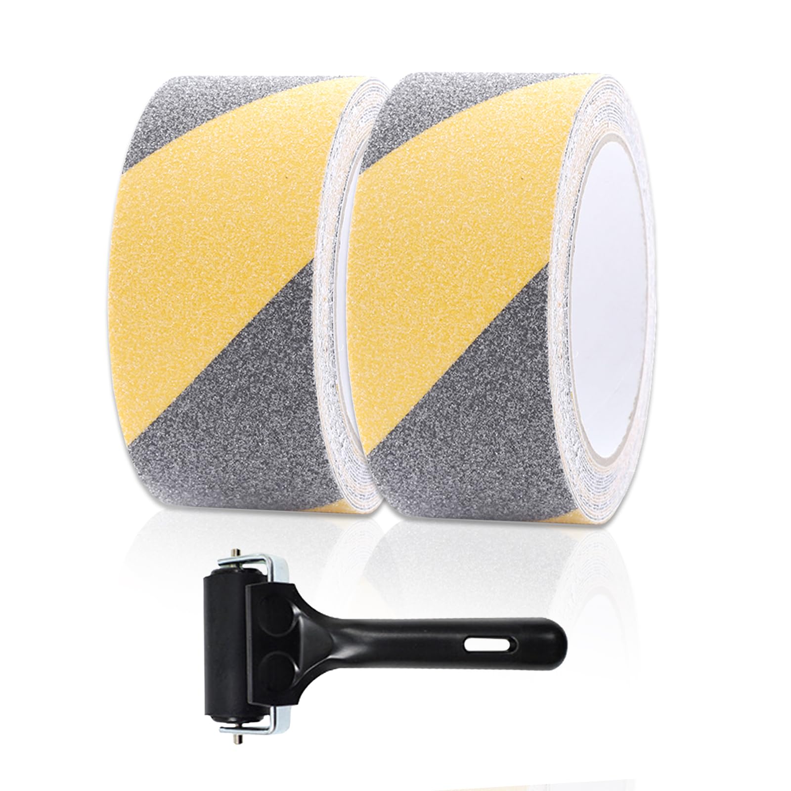 2 Bandes Antidérapantes Pour Escaliers - Adhésif Jaune/Noir 5cm X 10m - Intérieur/Extérieur