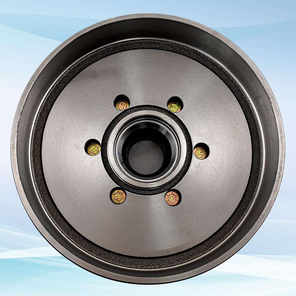 6 on 5.5" Trailer Brake Drum 12" x 2" for 5200-6000lbs Axle Hub Heavy Duty 6 Bolt Trailer Brake Hub Drum Kit Replace 008-201-09, 42656-22003K,2 Sets