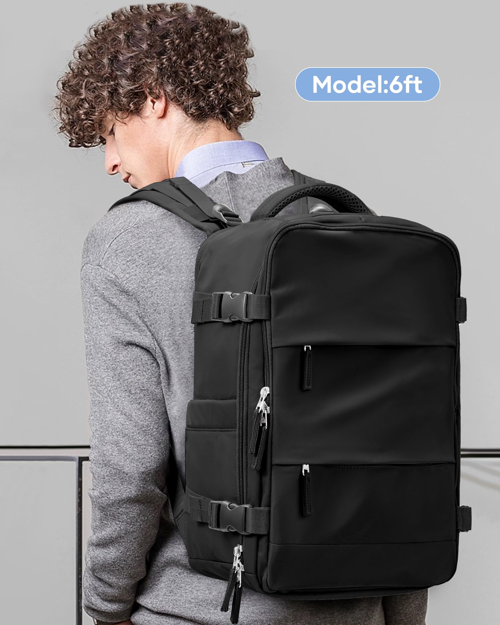 BJLFS Borse da Cabina per Ryanair 40x20x25 Zaino sottovuoto da viaggio Bagaglio a Mano con compressione sottovuoto,Zaino Easyjet 45x36x20,Zaini Casual per laptop da 14 pollici per scuola