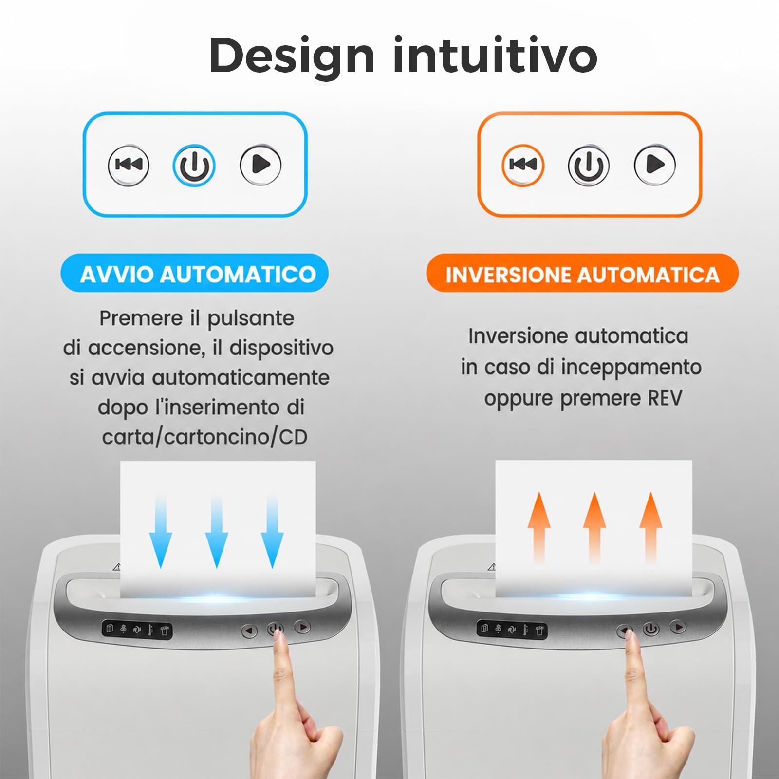 VidaTeco Tritadocumenti 9 Fogli Micro-Cut P-5 20L per Ufficio e Home Office | Distruggidocumenti con Triturazione a Microtaglio,20 Litri Distrugge CD e carte di credito Graffette Bianco