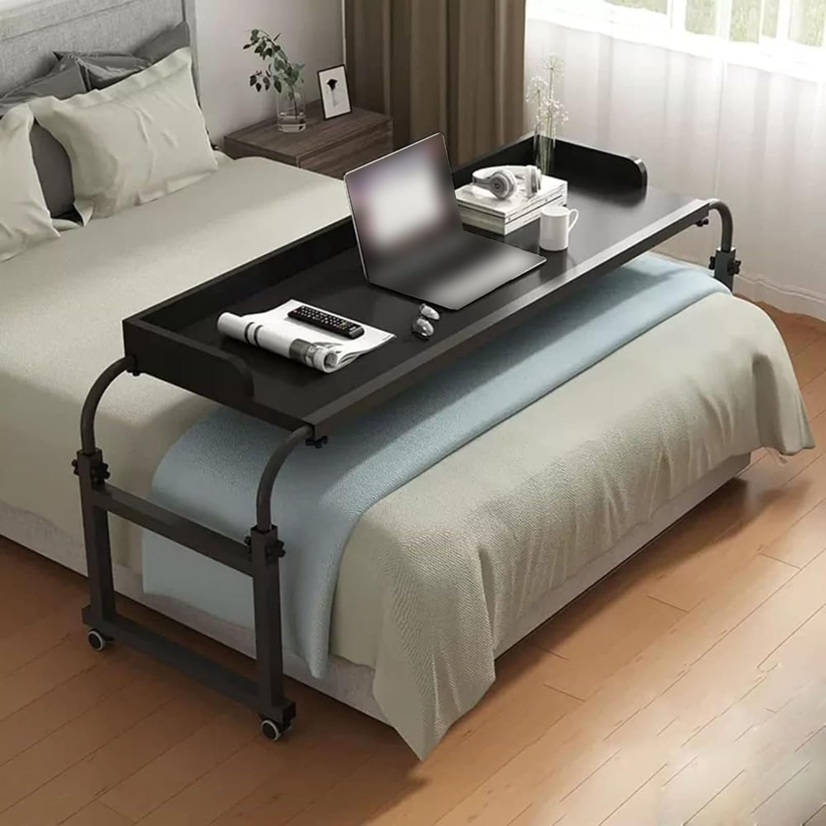Table à roulettes de lit portable réglable pour la maison et l'hôpital 115210 cm Station de travail debout et table médicale roulante