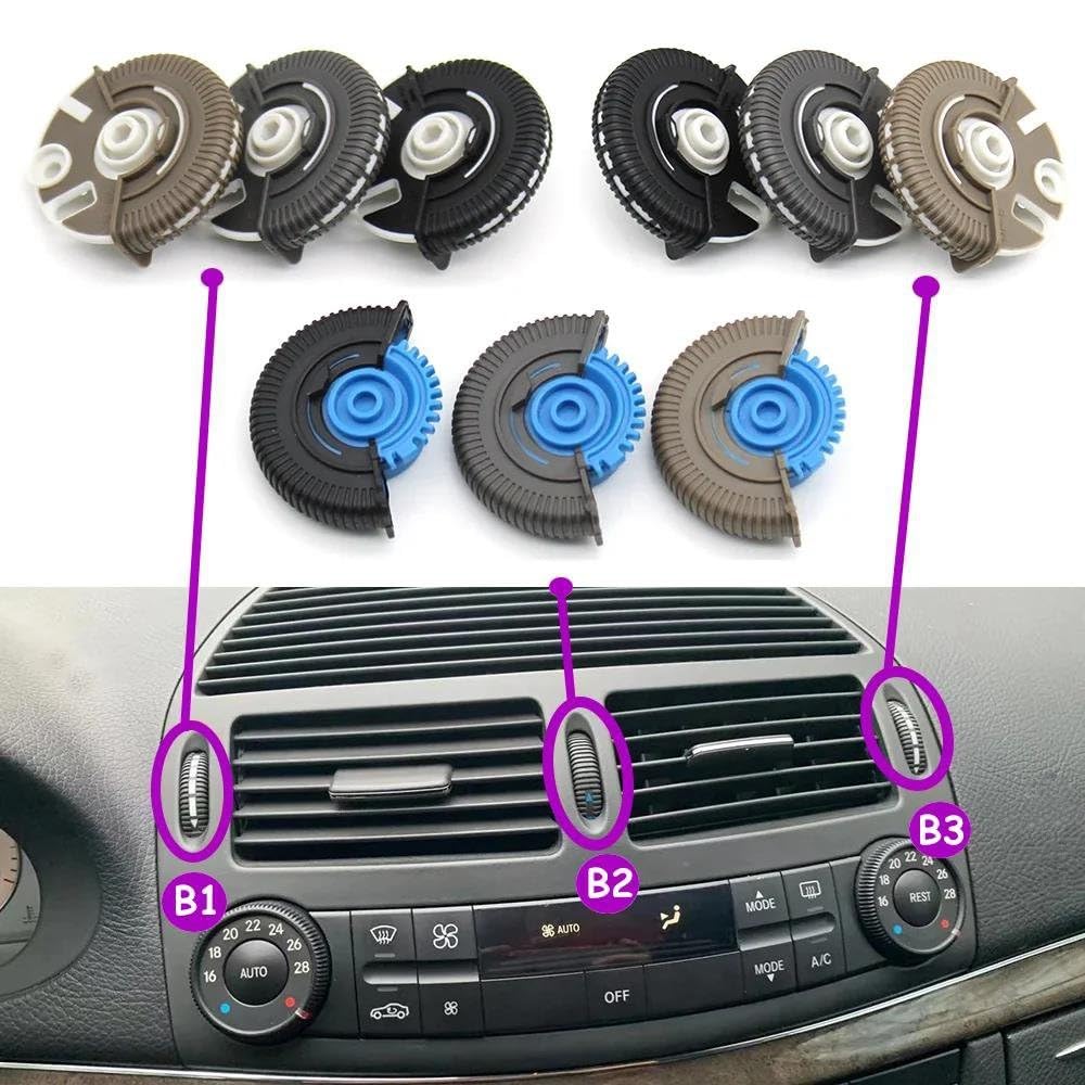Bocchetta Aria Condizionata Manopola A Rullo Base Condizionatore D'aria Anteriore Ac Vent Per Mercedes Per Benz Classe E W211 E230 E280 2003-2008 2118300054 Bocchetta Aria Auto(Gray-A and C)