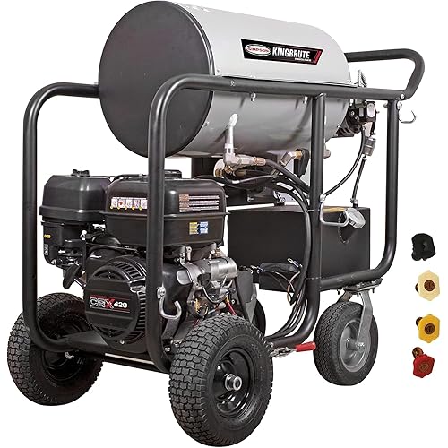 Simpson Cleaning 4000 PSI Gas Pressure Washer, 4.0 GPM Power Washer for Hot Water Use, CRX 420 Engine, 50-Foot Steel-Braided Insulated Hose, King Brute, 49-State (KB65132)
